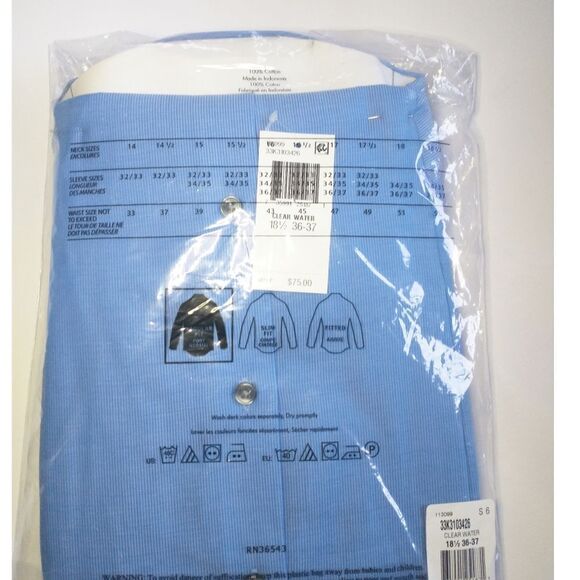 New! CALVIN KLEIN STEEL Men's Regular Fit Non-Iron Dress Shirt Size 18.5 36/37 - Picture 5 of 5